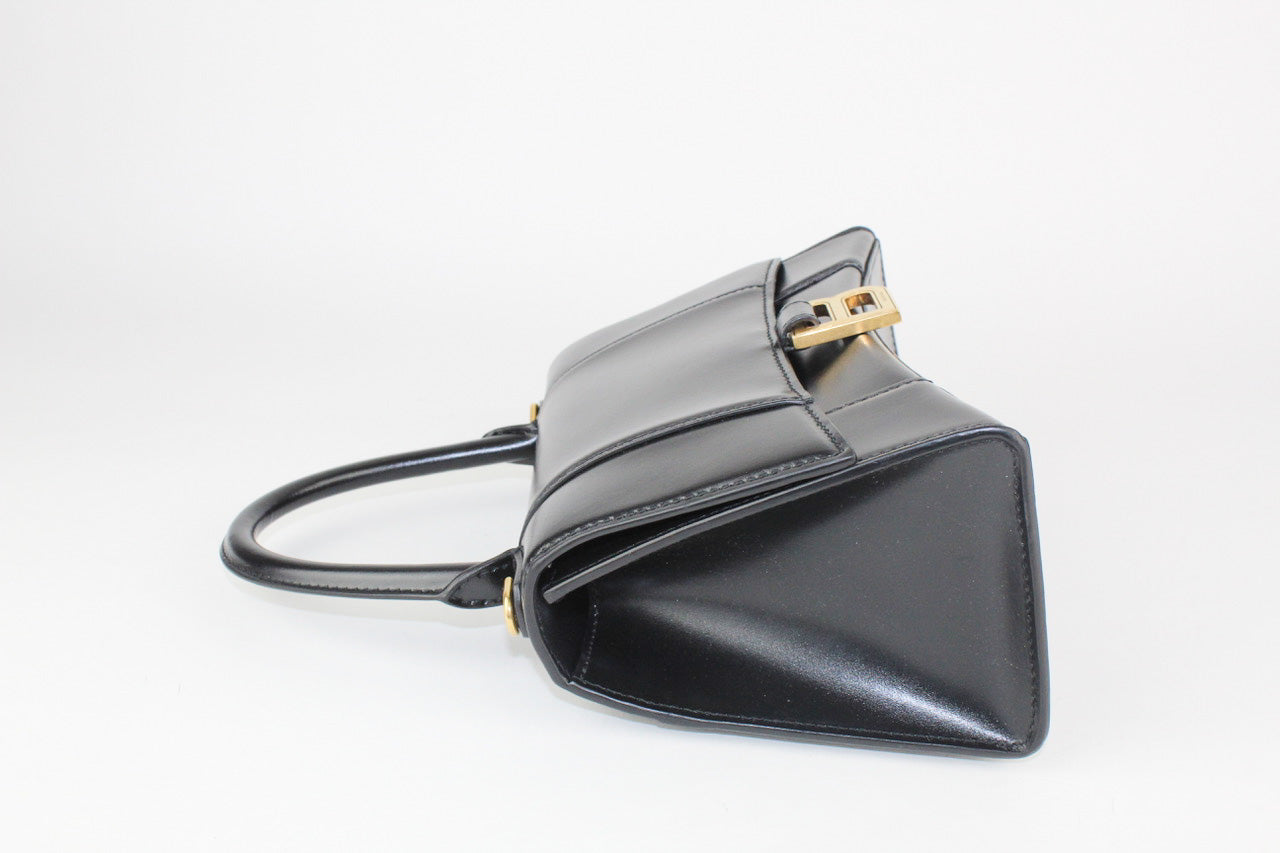 Balenciaga Hourglass Small Top Handle Bag in Black