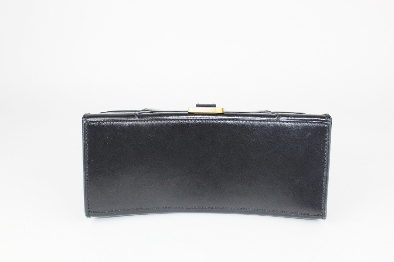 Balenciaga Hourglass Small Top Handle Bag in Black