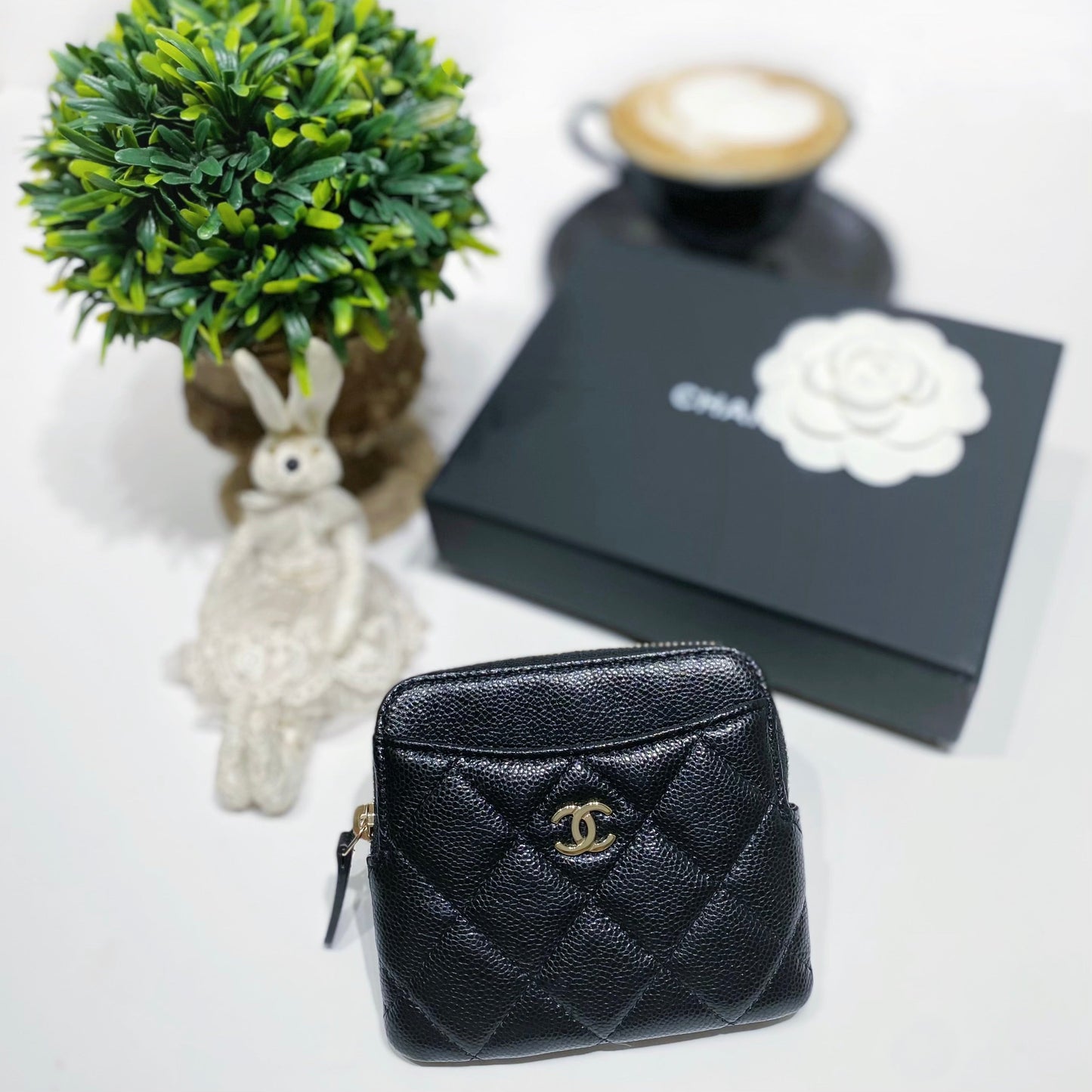 No.4070-Chanel Caviar Timeless Classic Zipped Coins Purse