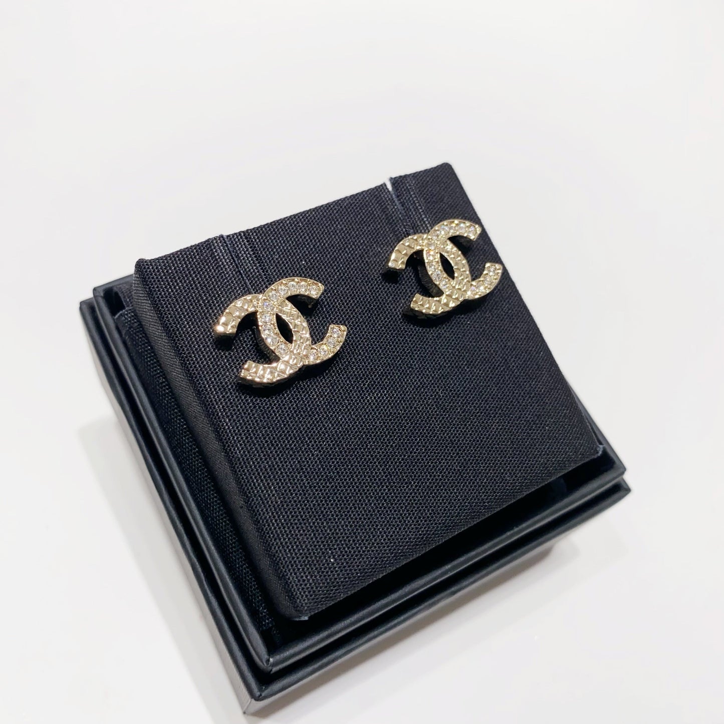 No.001620-5-Chanel Metal Crystal Coco Mark Earrings  (Brand New / 全新貨品)