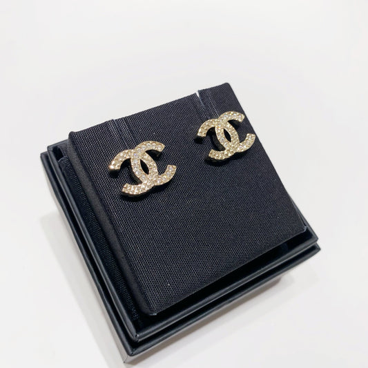 No.001620-5-Chanel Metal Crystal Coco Mark Earrings  (Brand New / 全新貨品)
