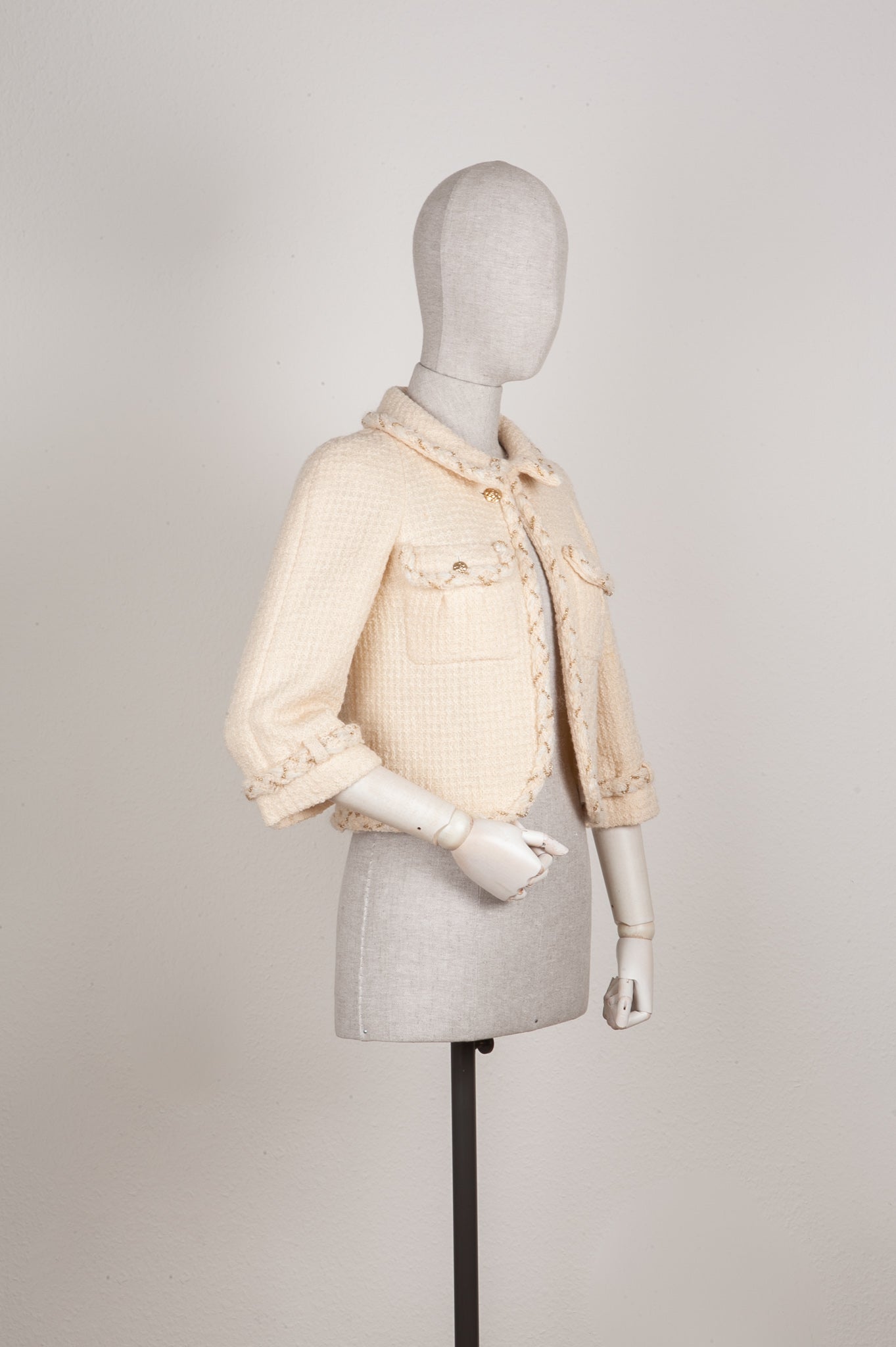 CHANEL Tweed Jacket Ivory 07A
