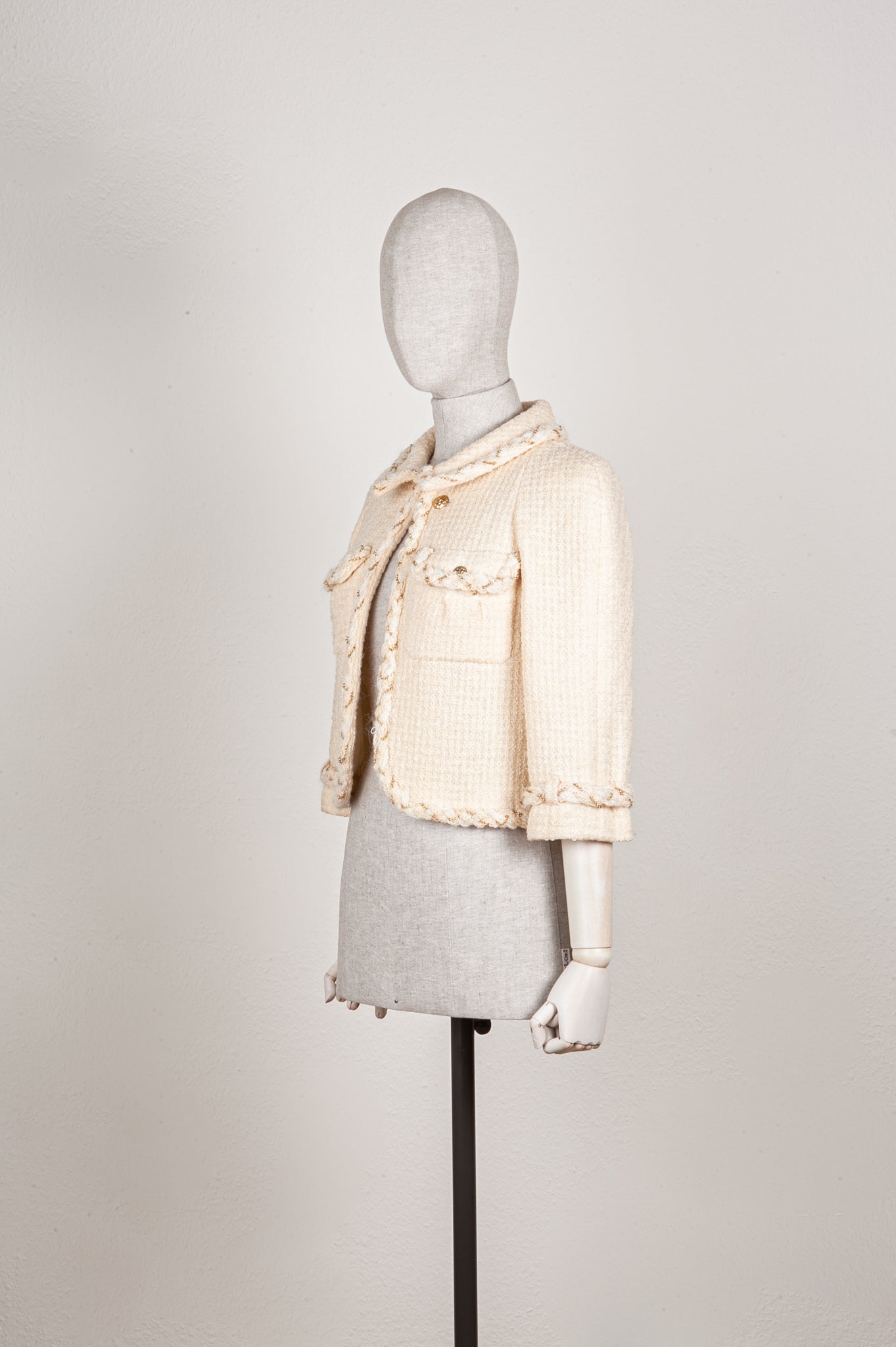 CHANEL Tweed Jacket Ivory 07A