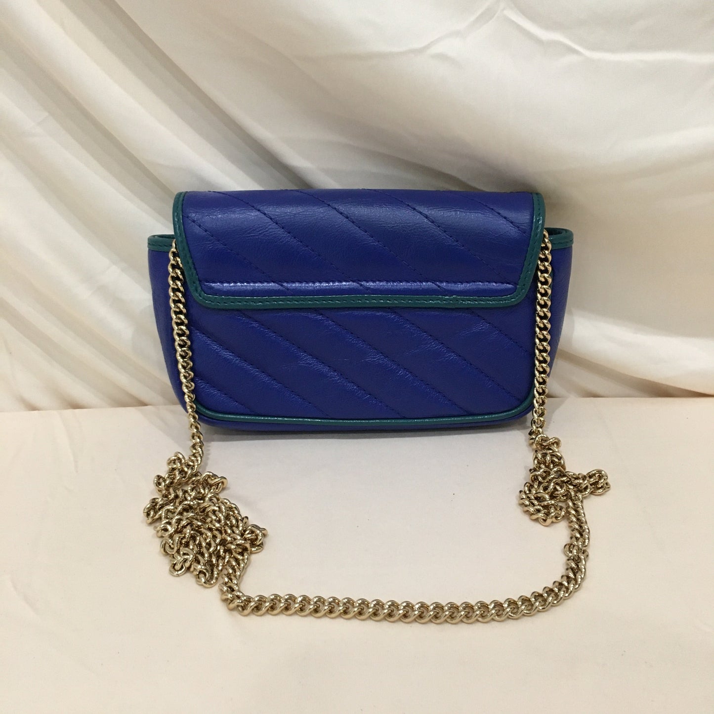 Luxury Gucci Trending 2025 Blue Green Marmont Super Mini Crossbody Bag Sku# 70185