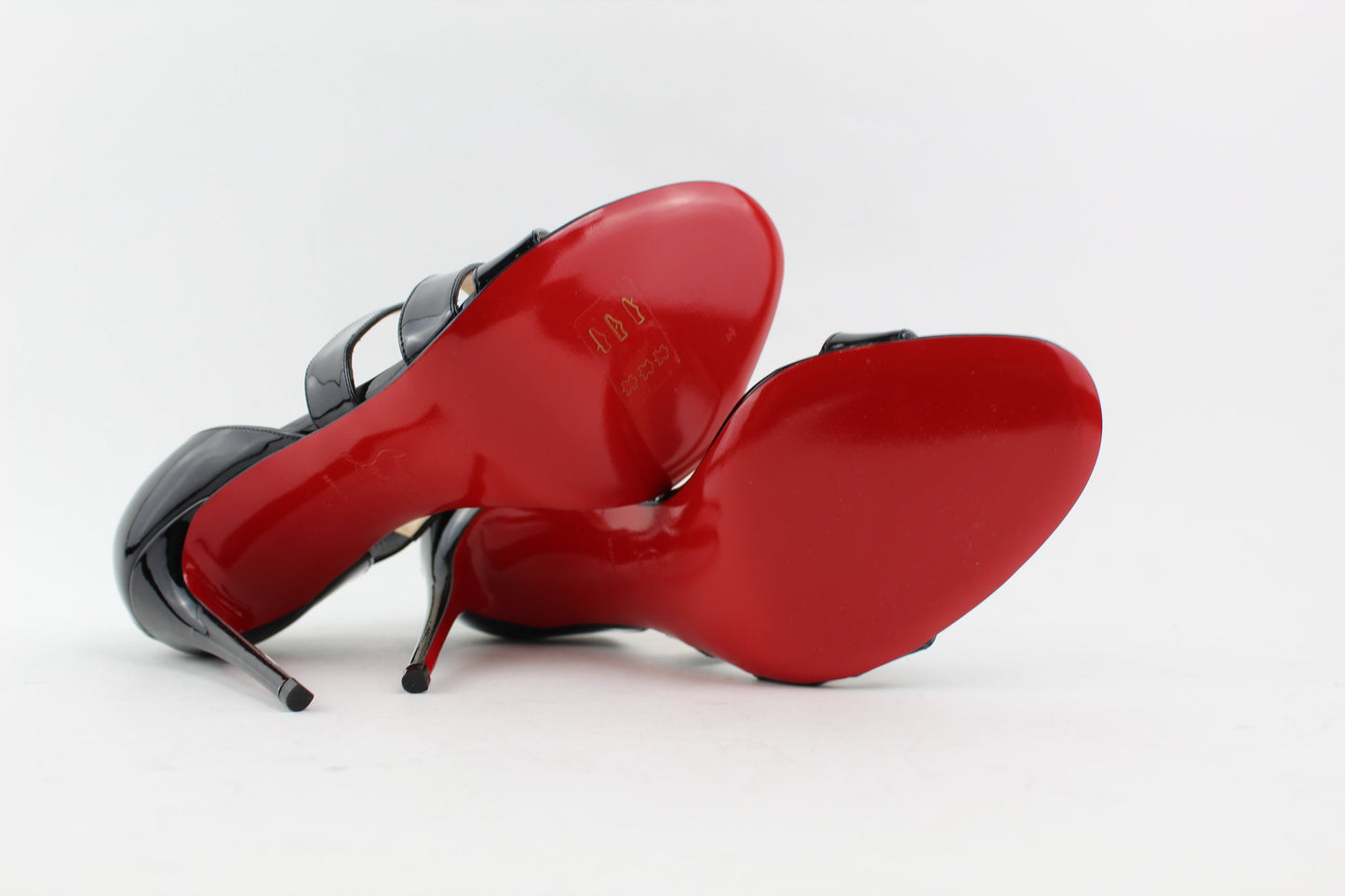 CHRISTIAN LOUBOUTIN BLACK WORLD COPINE 100 SIZE 37