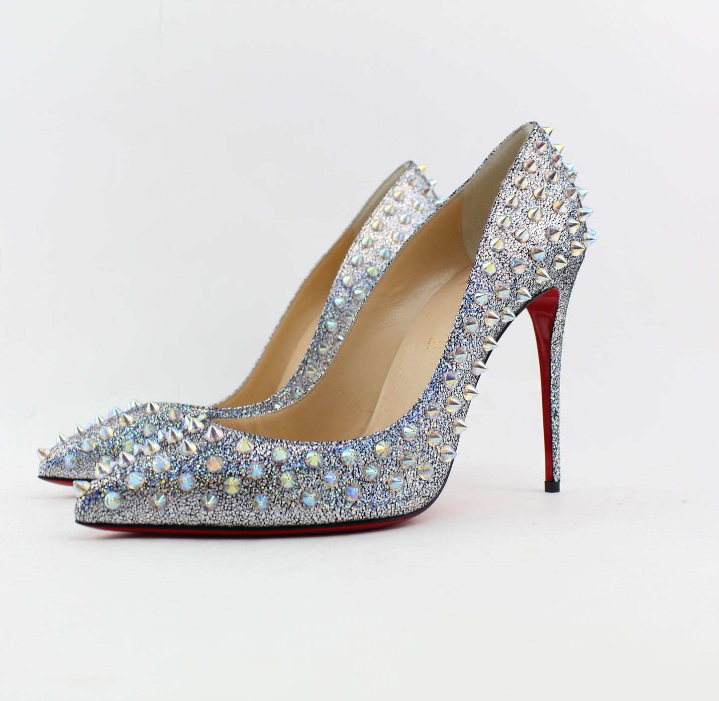 CHRISTIAN LOUBOUTIN FOLLIES SPIKES 100 SIZE 40