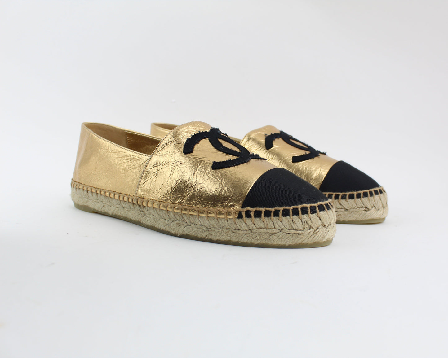 Chanel Espadrilles Gold & Black