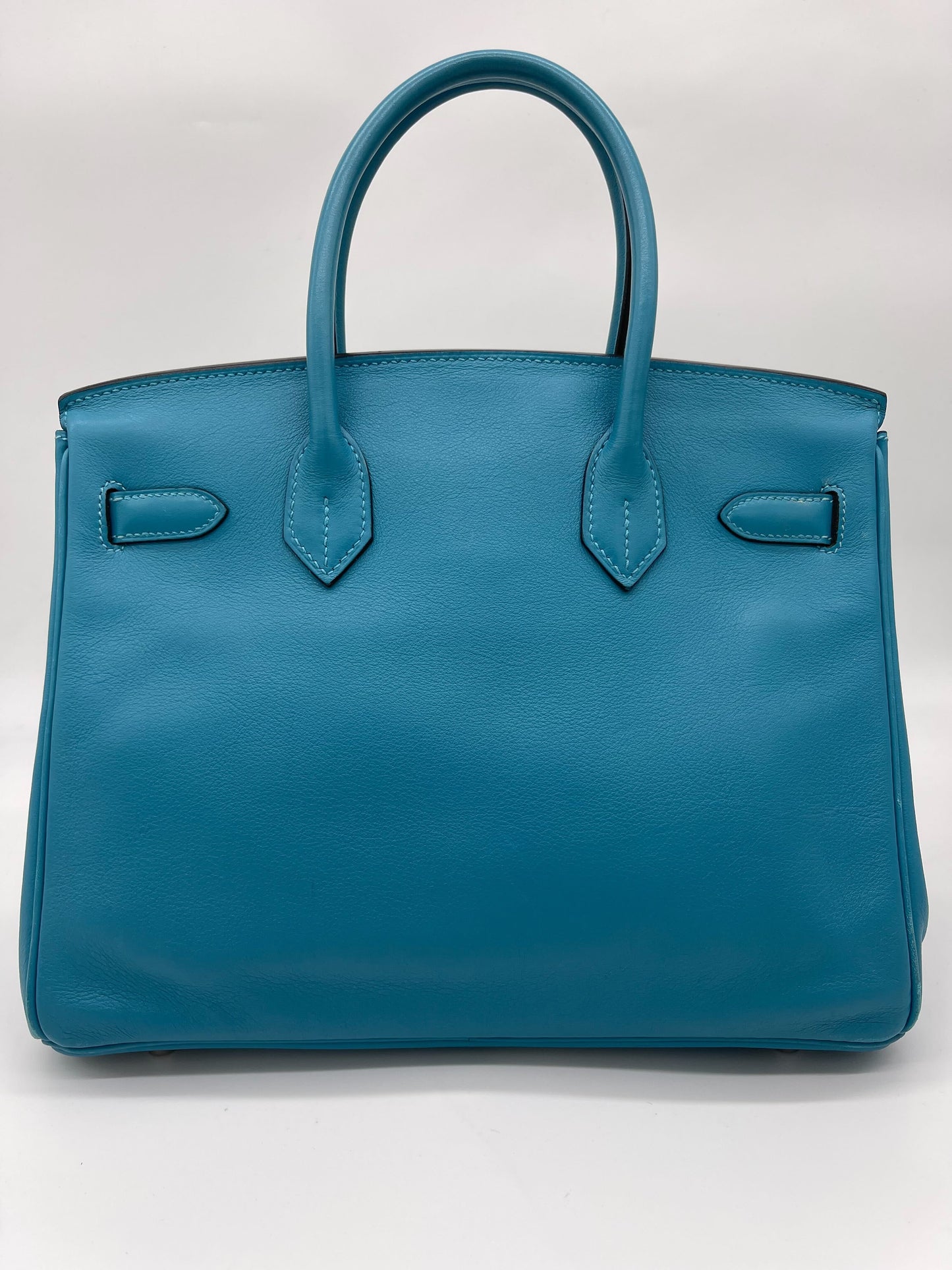 Luxury Hermes Birkin 30 Bleu Jean Palladium Hardware