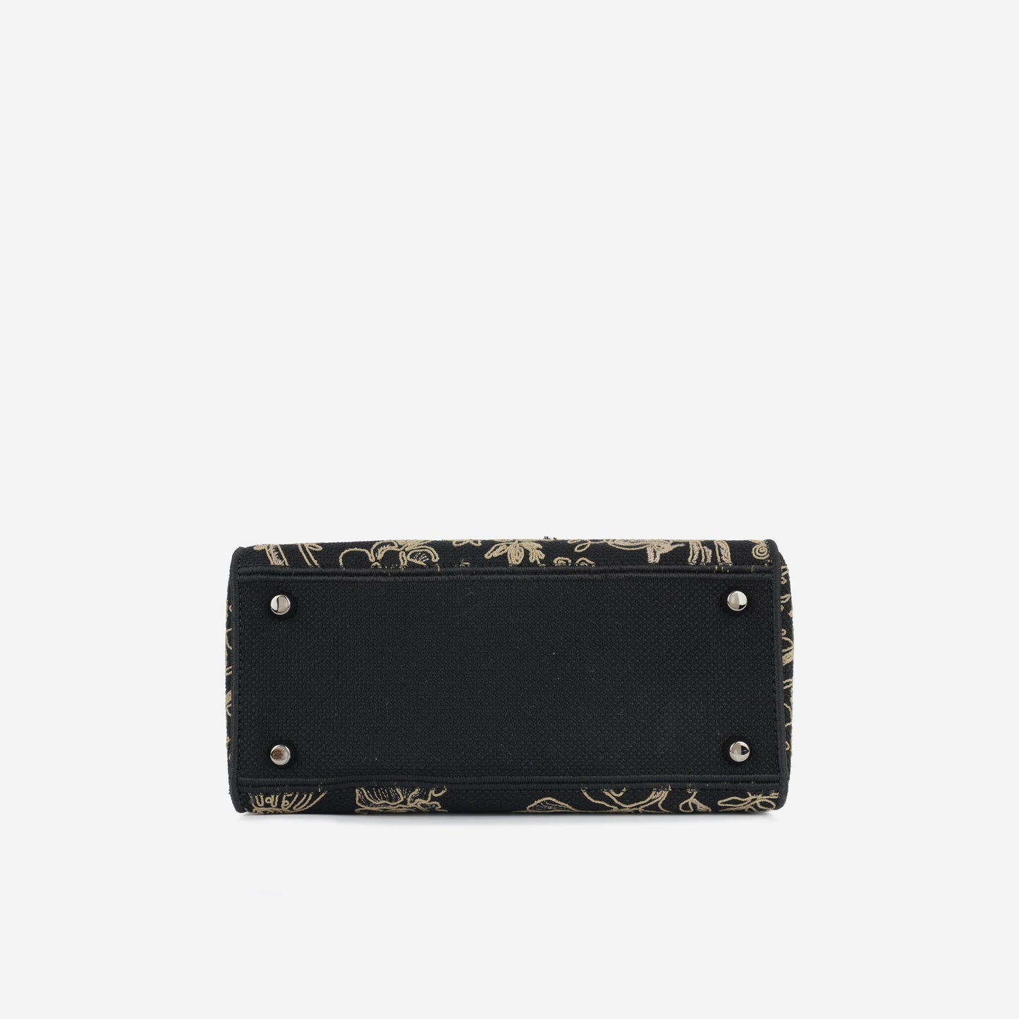 Luxury Dior Medium Lady D-Lite - Black Embroidered Toile
