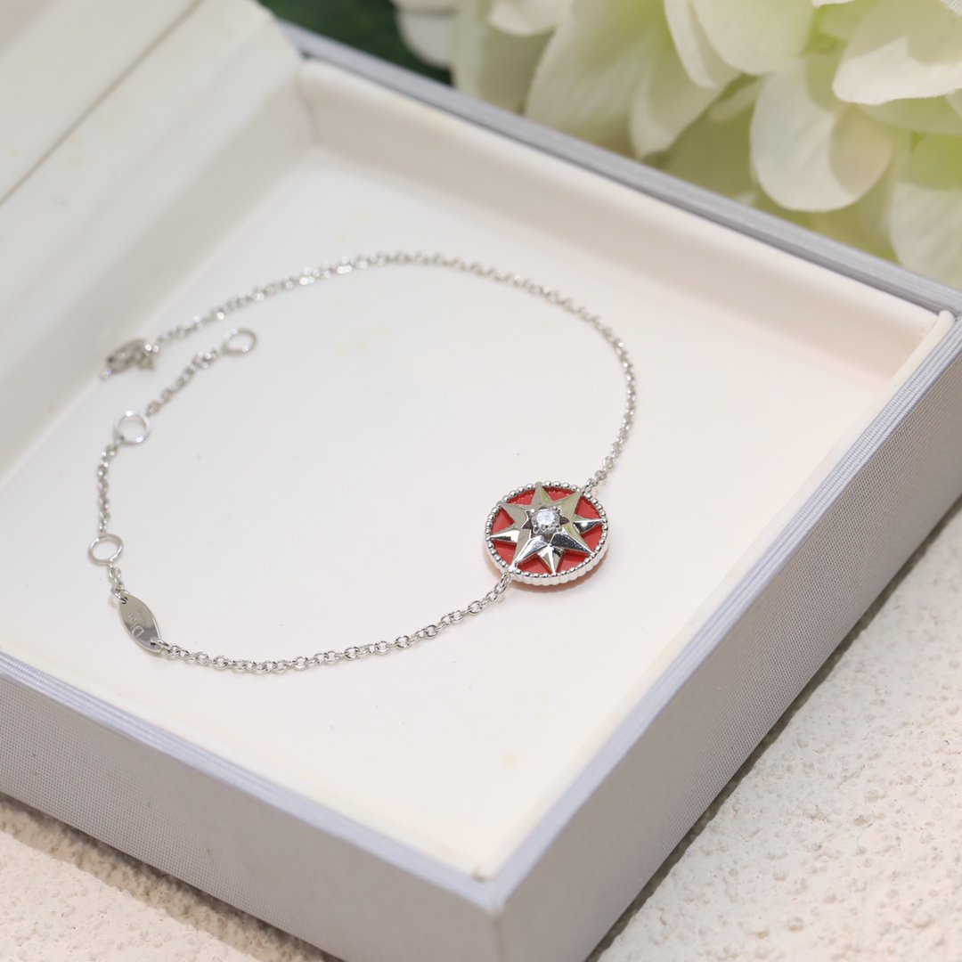 Luxury DiorLUCKY STAR 1 DIAMOND RED GOLD BRACELET