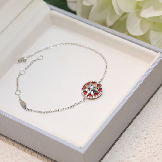 Luxury DiorLUCKY STAR 1 DIAMOND RED GOLD BRACELET