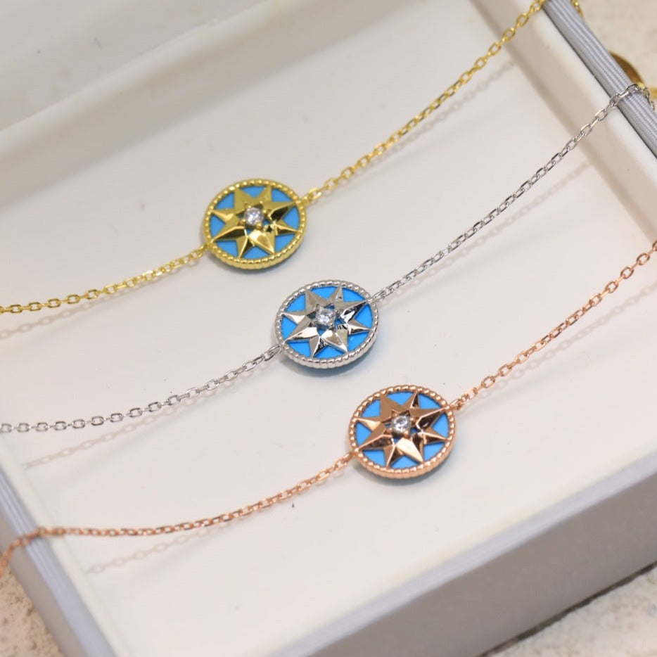 Luxury DiorLUCKY STAR 1 DIAMOND BLUE GOLD BRACELET