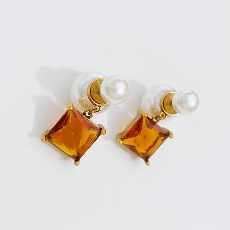 Luxury DiorPEARL EARRINGS GOLD DIAMOND