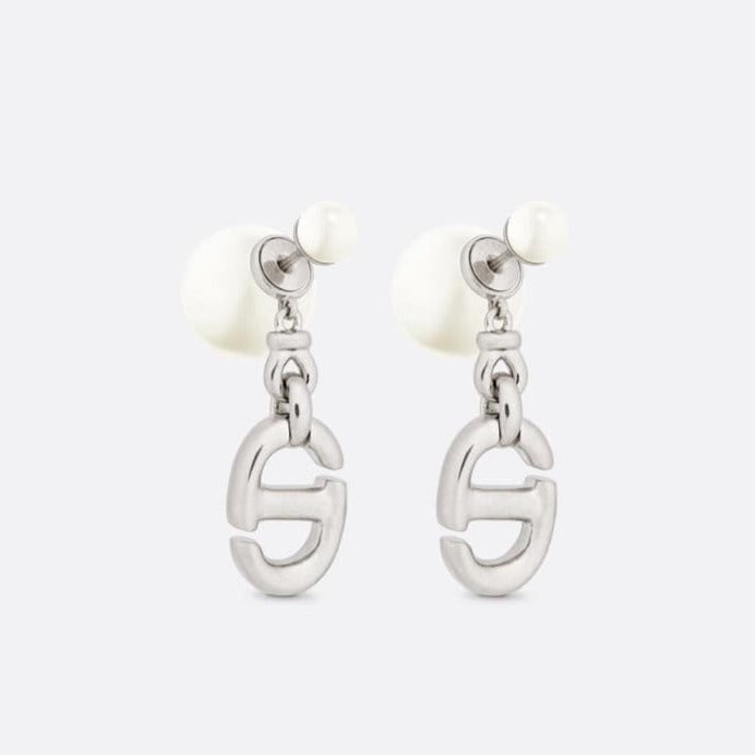 Luxury DiorDROP PEARL TRIBALES EARRINGS SILVER