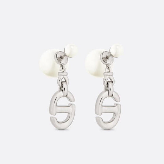 Luxury DiorDROP PEARL TRIBALES EARRINGS SILVER