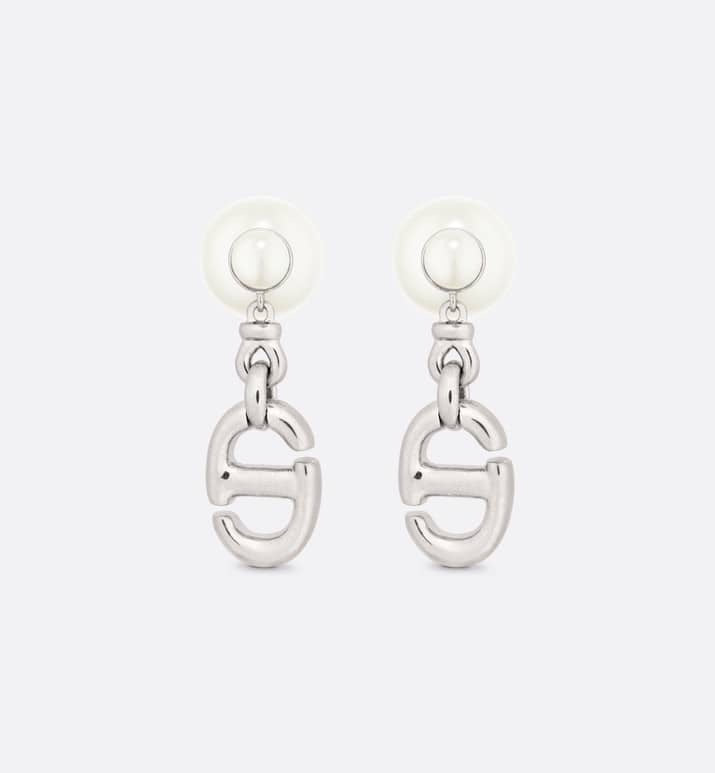 Luxury DiorDROP PEARL TRIBALES EARRINGS SILVER