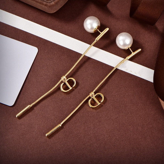 Luxury DiorDROP MOP GOLD EARRINGS
