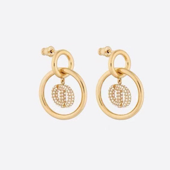Luxury DiorDROP GOLD DIAMOND EARRINGS