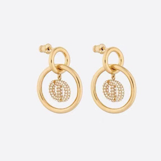 Luxury DiorDROP GOLD DIAMOND EARRINGS