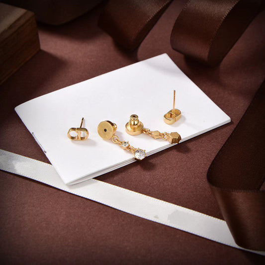 Luxury DiorDROP GOLD 2 DIAMOND EARRINGS