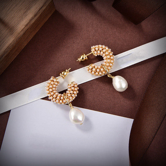 Luxury DiorD-RENAISSANCEN GOLD EARRINGS
