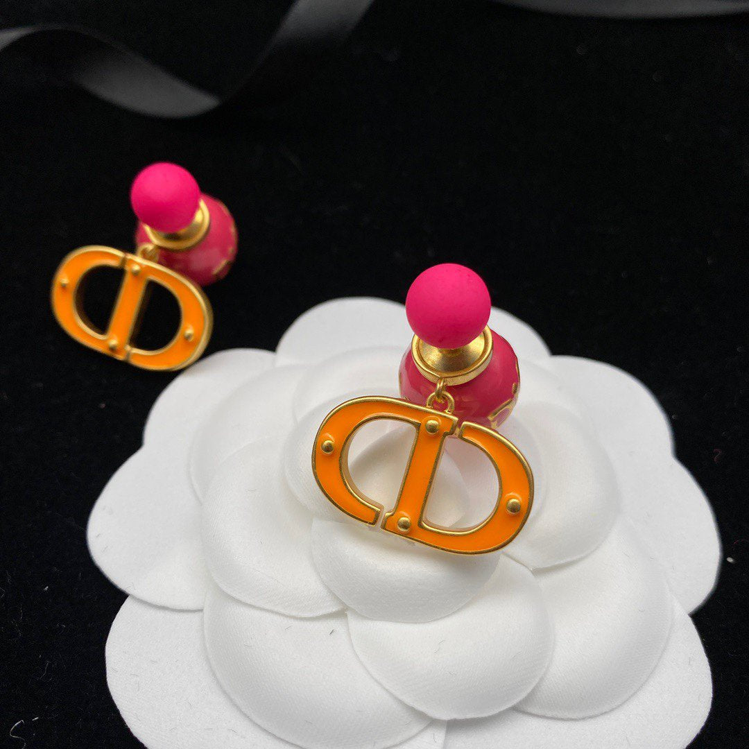 Luxury DiorPEARL PINK GOLD EARRINGS