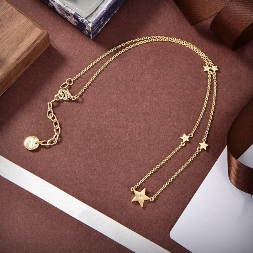 Luxury DiorNECKLACE 5 STAR GOLD DIAMOND