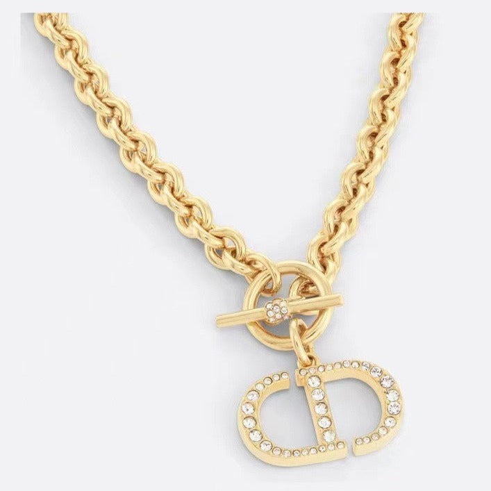 Luxury DiorNAVY GOLD DIAMOND NECKLACE