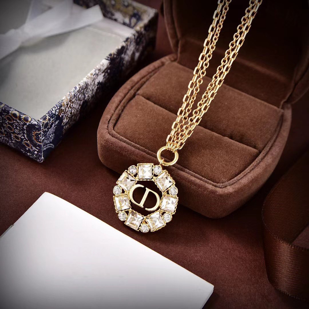 Luxury DiorPENDANT GOLD DIAMOND NECKLACE