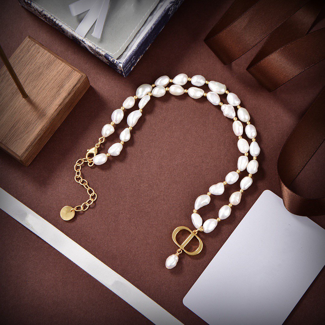 Luxury DiorGOLD FULL PEARL NECKLACE