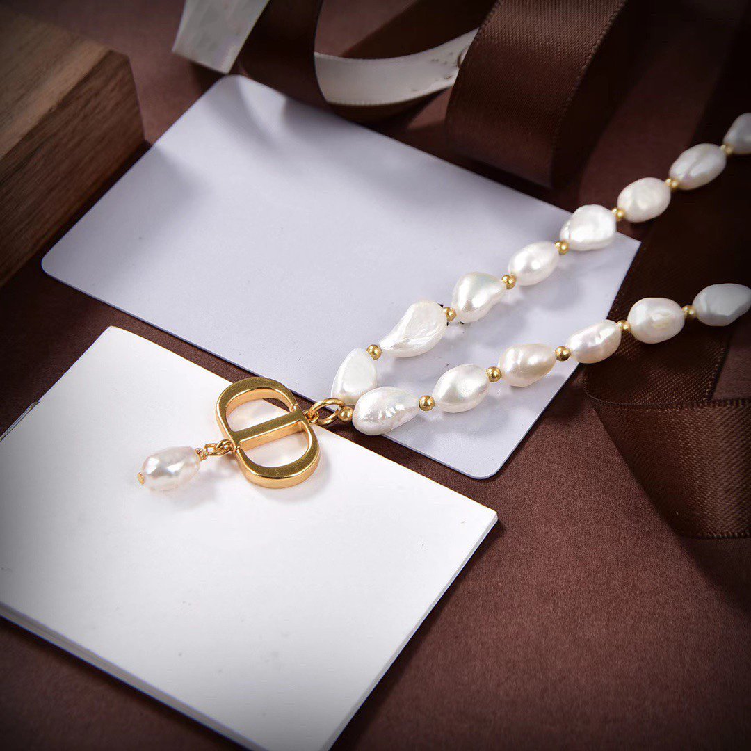 Luxury DiorGOLD FULL PEARL NECKLACE