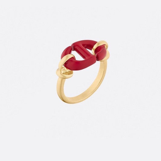 Luxury DiorRED AND PINK GOLD RING