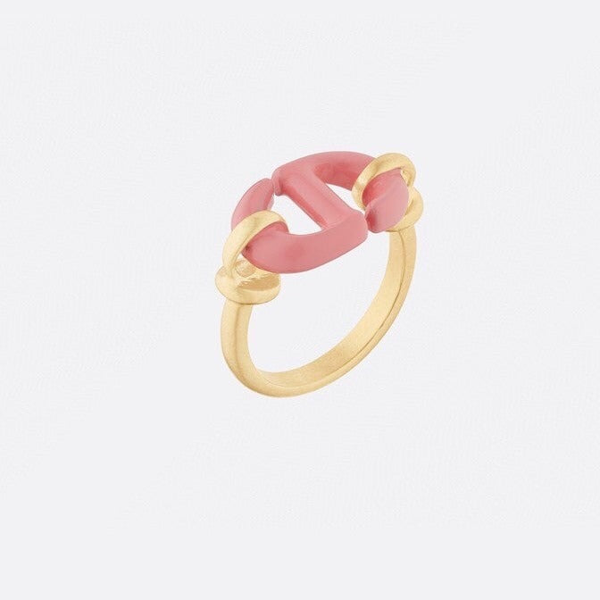 Luxury DiorRED AND PINK GOLD RING