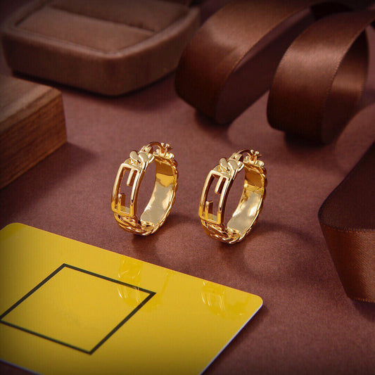 Luxury FendiBAGUETTE SMALL EARRINGS GOLD