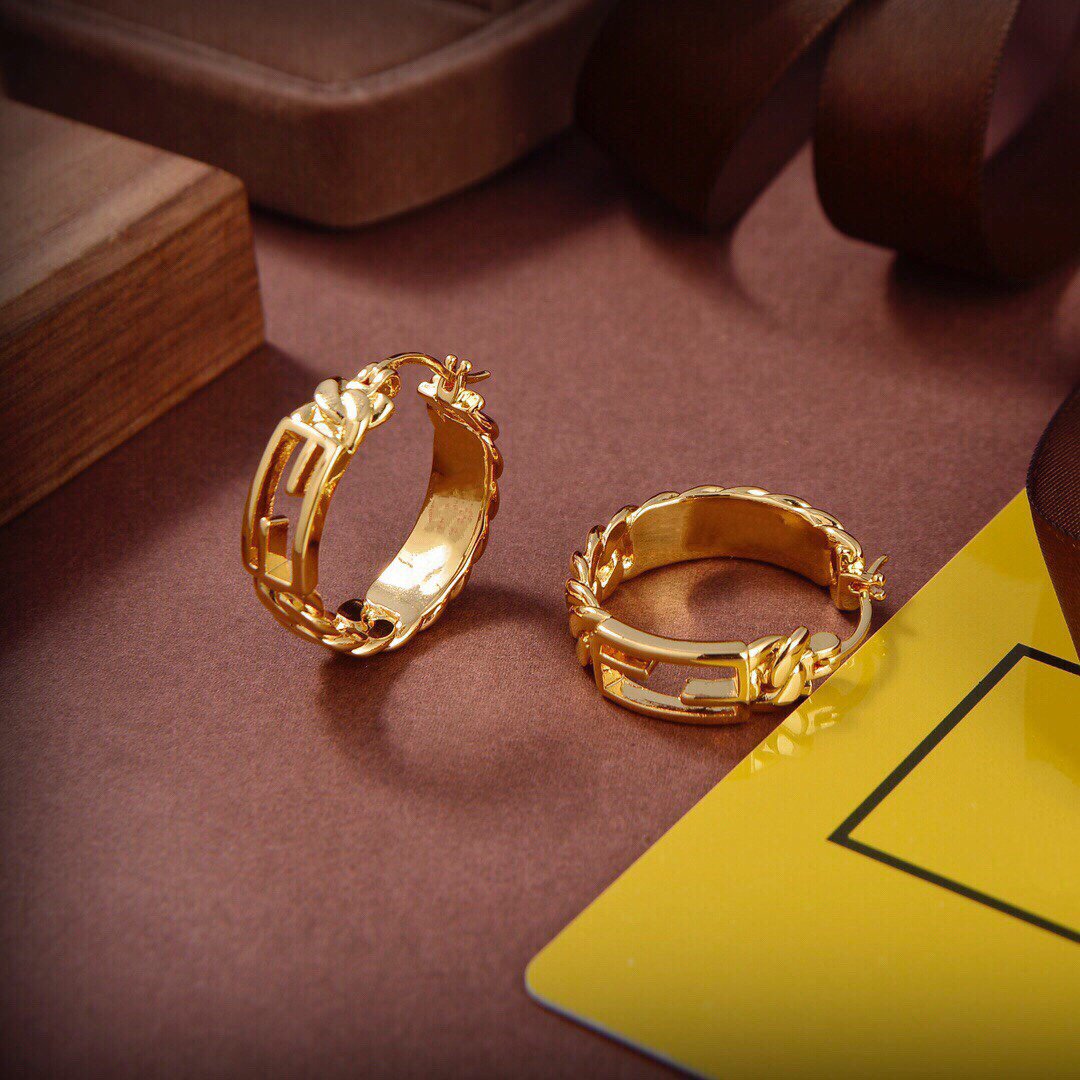 Luxury FendiBAGUETTE SMALL EARRINGS GOLD