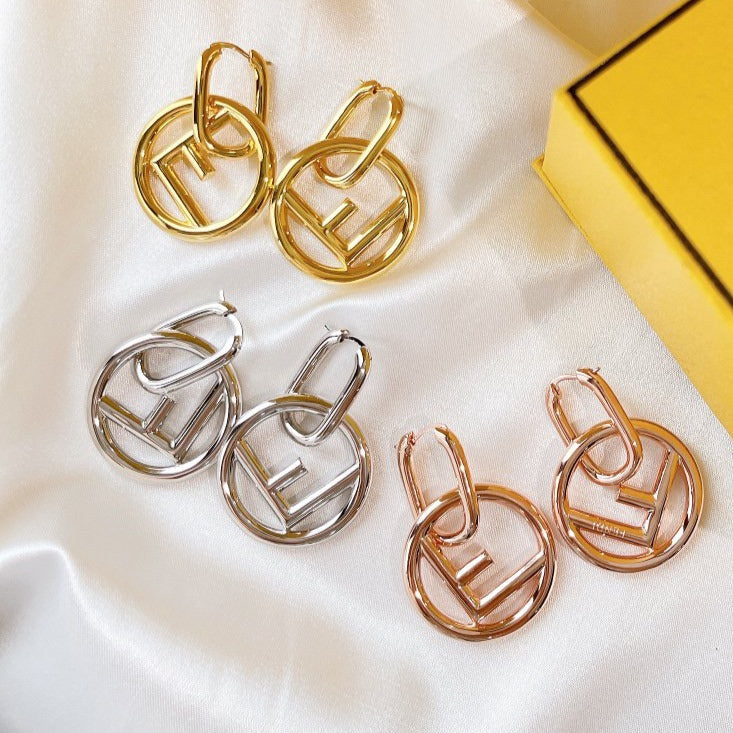Luxury FendiF LOGO EARRINGGS