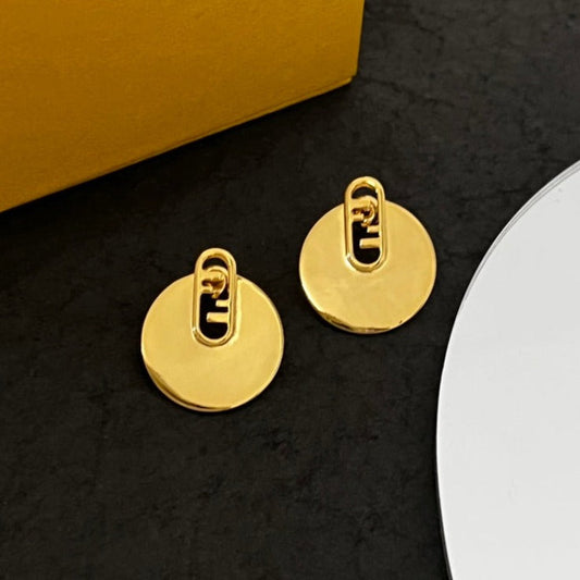 Luxury FendiO’LOCK GOLD EARRINGS