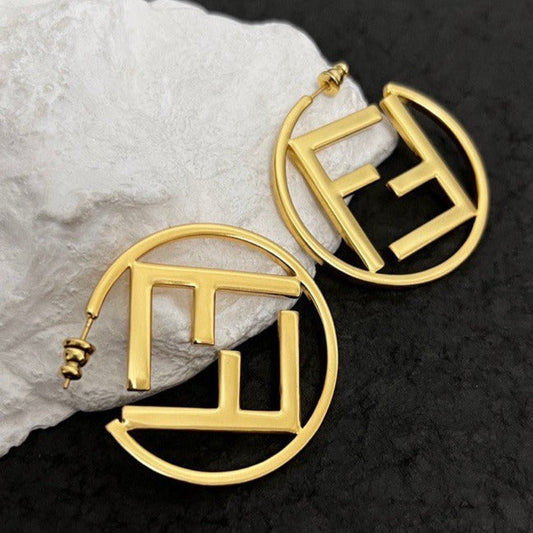 Luxury FendiDOUBLE F GOLD EARRINGS