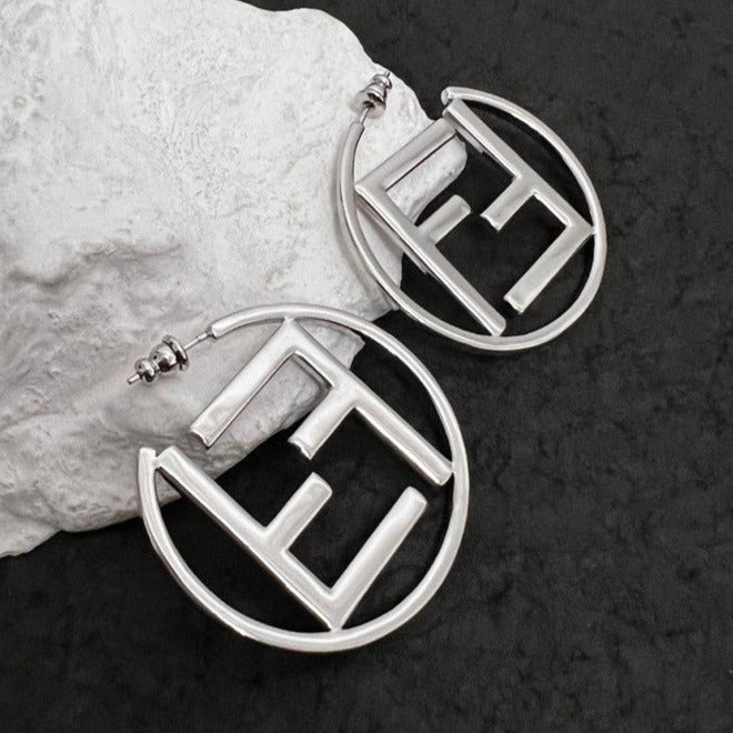 Luxury FendiDOUBLE F SILVER EARRINGS