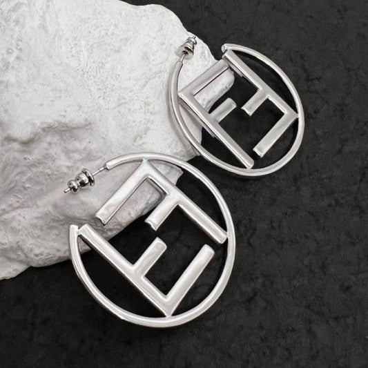 Luxury FendiDOUBLE F SILVER EARRINGS