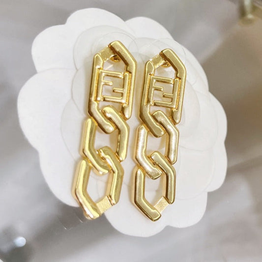 Luxury FendiFF DROP EARRINGS GOLD