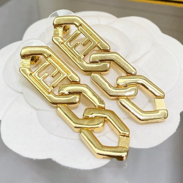 Luxury FendiFF DROP EARRINGS GOLD