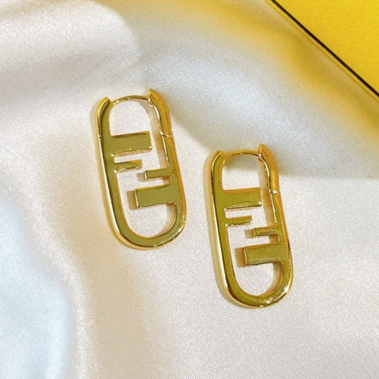 Luxury FendiF O'LOCK GOLD EARRINGS