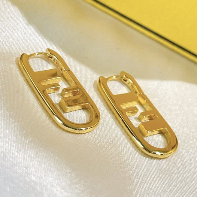 Luxury FendiF O'LOCK GOLD EARRINGS
