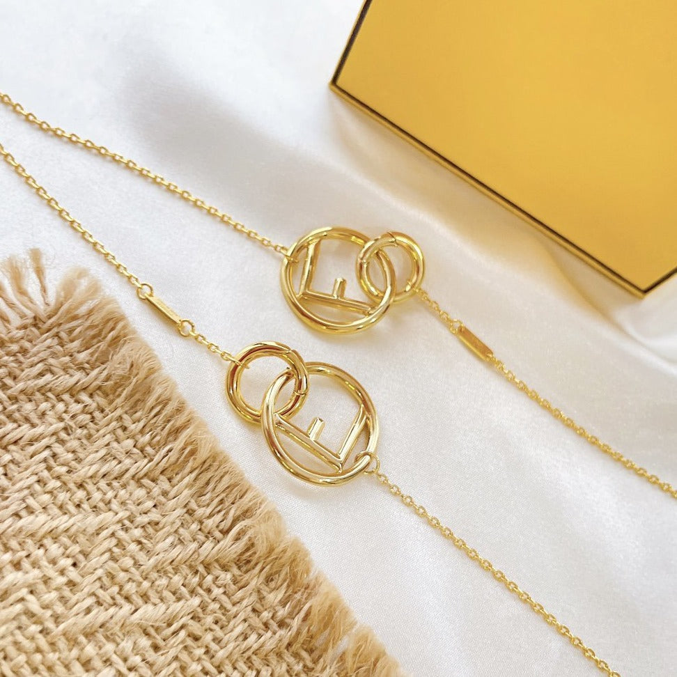 Luxury FendiF LOGO GOLD NECKLCE