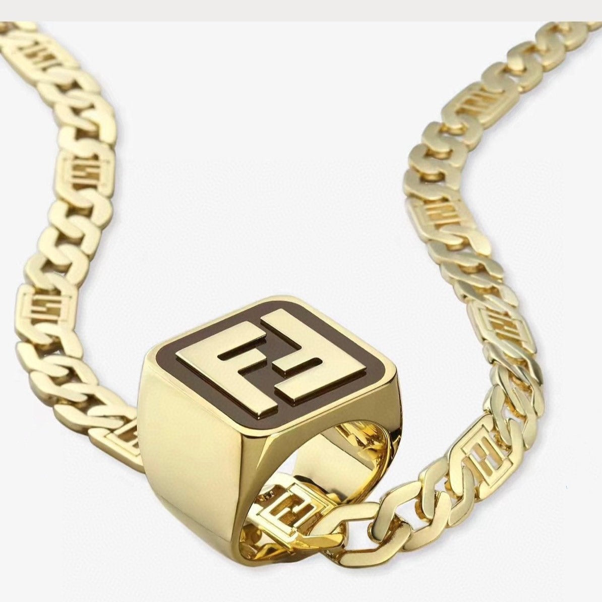Luxury FendiFOREVER FF GOLD NECKLACE
