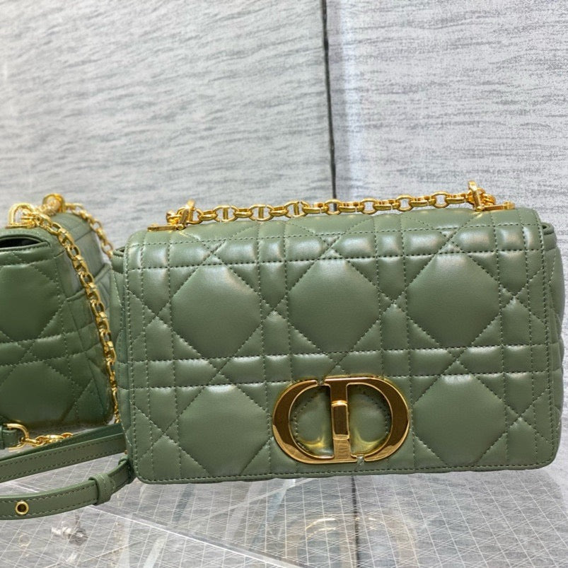 Luxury DiorMEDIUM CARO BAG 25 GREEN MACROCANNAGE CALFSKIN
