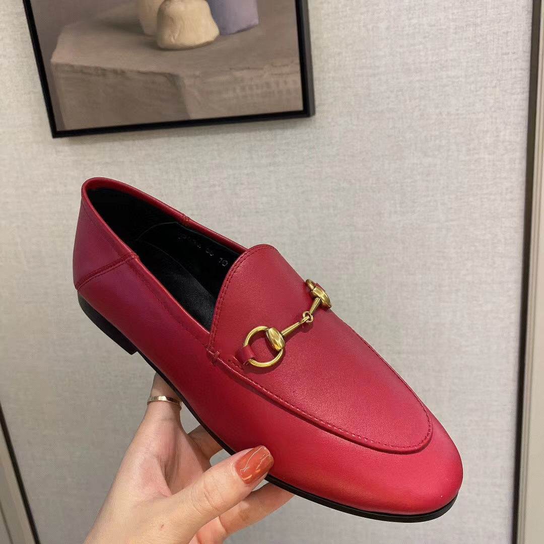 Luxury Gucci gg loafer dark red calfskin
