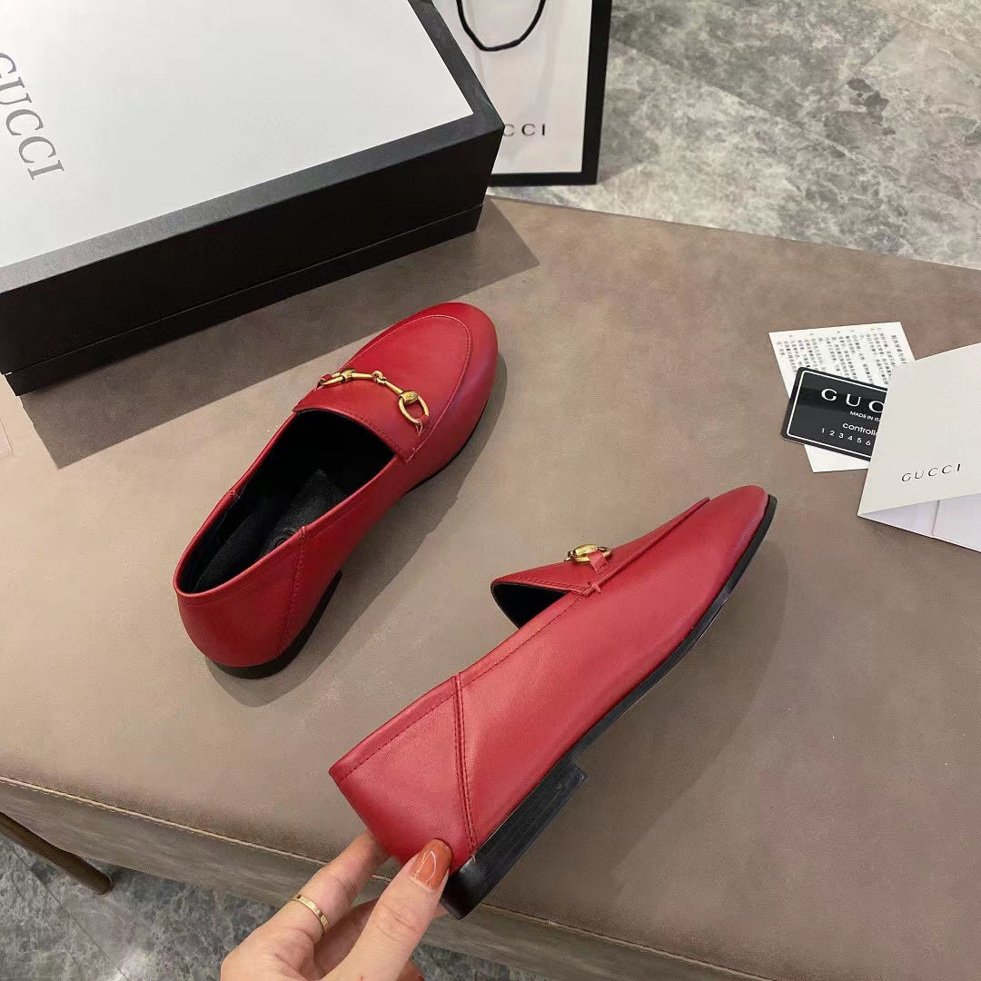 Luxury Gucci gg loafer dark red calfskin