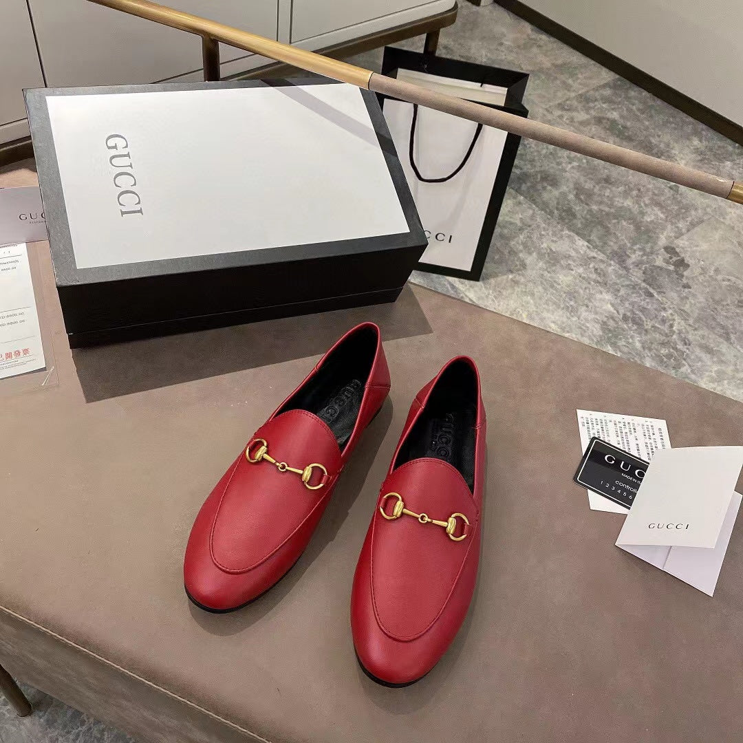 Luxury Gucci gg loafer dark red calfskin